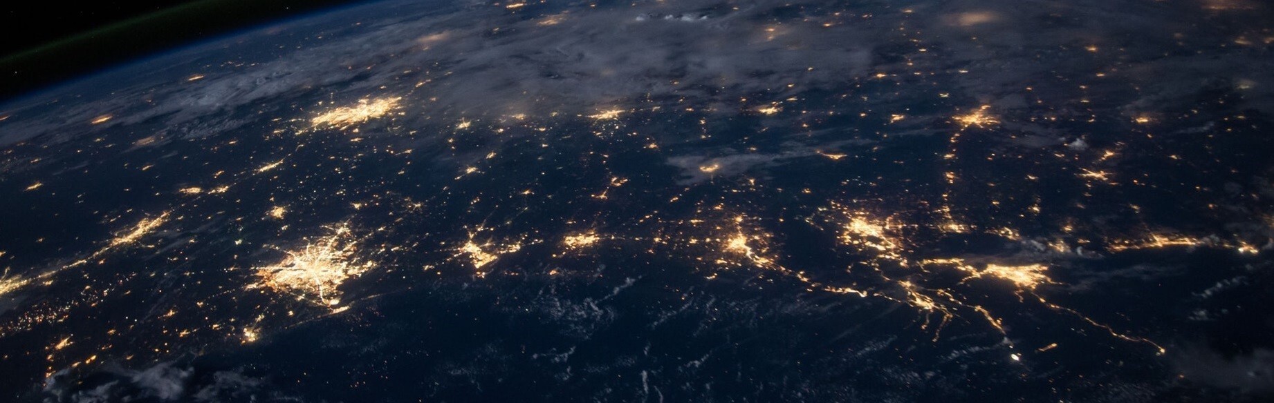 Earth from space at night